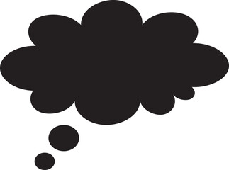 Printhought bubble icon .Retro cartoon comic style thought and speech bubble set.Simple line art thought bubble representing thinking