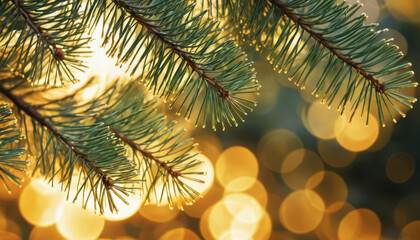 gold christmas tree bokeh background