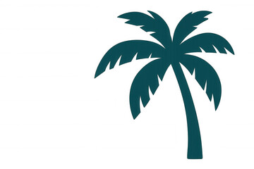 Fototapeta premium Tropical palm tree silhouette vector icon on transparent background representing summer vacation and beach holidays