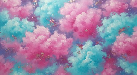 Fototapeta premium Colorful abstract clouds with glitter and pastel colors