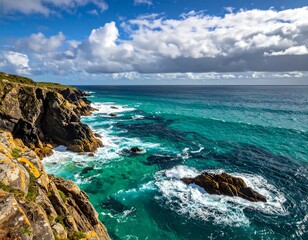 Coastal cliffs meet turquoise sea (1)
