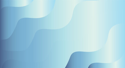 Abstract blue and white wavy gradient background with smooth curves