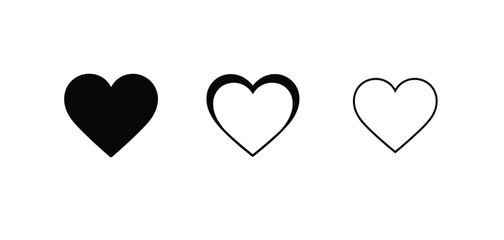 Black and Outline Heart Icons