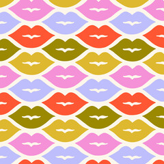 seamless pattern with colorful lips