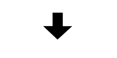 A bold black arrow icons pointing down, Chevron and Solid Arrow Collection, Direction Symbols, Arrow Cursor, Vector illustration.