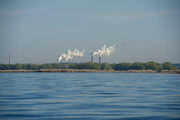 Poltava Mining and Processing Plant viewed from the Dnieper River