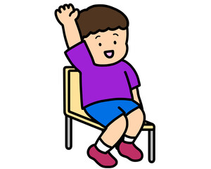 挙手する男の子