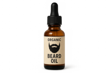 Organic beard oil dropper bottle for men's grooming