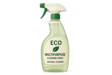 Eco multipurpose cleaning spray bottle transparent background