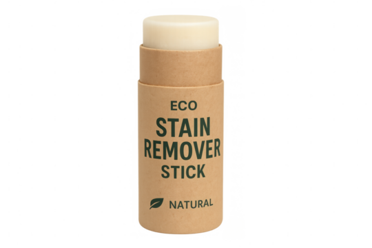Eco stain remover stick with natural cardboard packaging