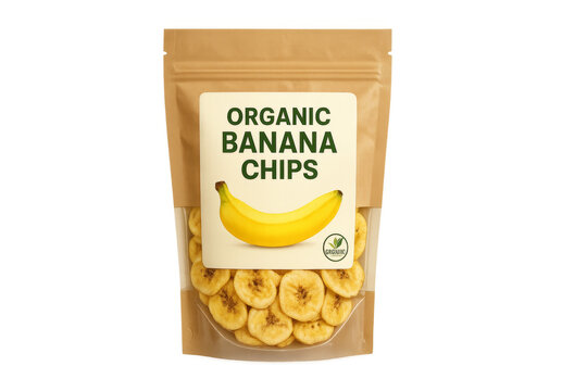 Organic banana chips stand up pouch bag