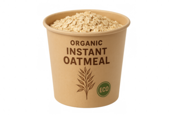 Organic instant oatmeal in a disposable cup