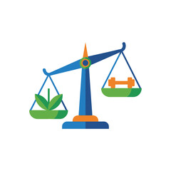 Balanced Lifestyle Weights of Health, Fitness, and Nutrition on Scales