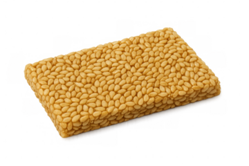 Sesame brittle bar snack on transparent background