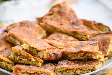 A Plate of Homemade Spanish Empanada The Concept of a Traditional Food