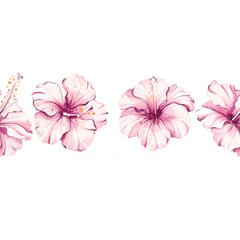 Summer vibes embodied in a seamless pattern of beautiful hibiscus flowers perfect for beach wallpapers, festive designs, and joyful arrangements for vacations and celebrations