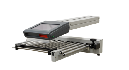 Industrial Flatbed Scanner with Touchscreen Control Panel in Modern Factory Setting