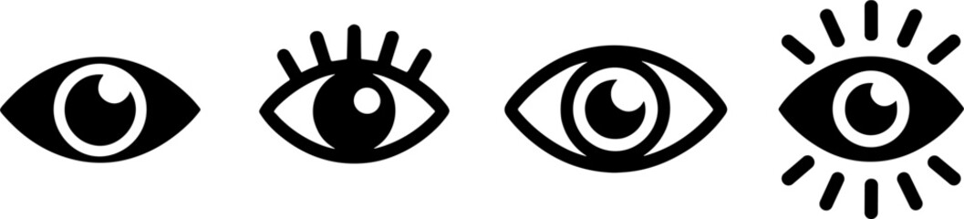 Stylized Eye Symbols Set for Creative Projects and Designs