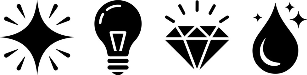 Sparkle Light Bulb Diamond and Water Drop Set Design