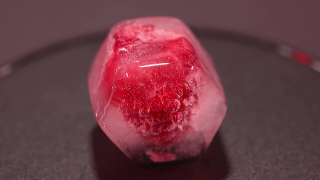 Raspberry Ice Cube Melt Timelapse Macro Mashup