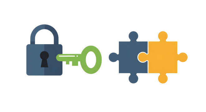 問題解決と最適化のビジネスアイコン：鍵と鍵穴