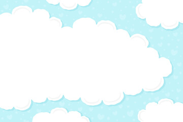 Cute Cartoon Cloud Background Template Doodle Cover
