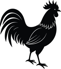 rooster silhouette vector icon illustration.