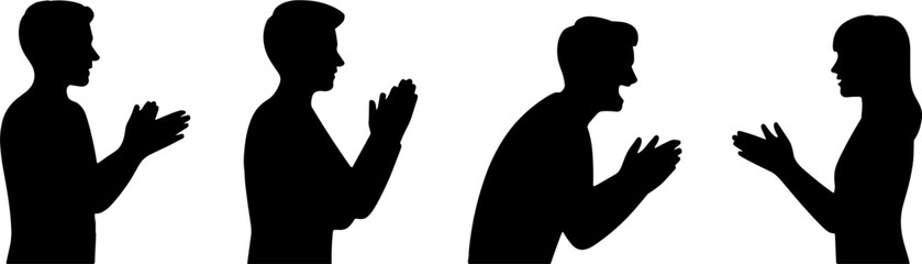 Dynamic Silhouettes of People Applauding and Engaging Conversation