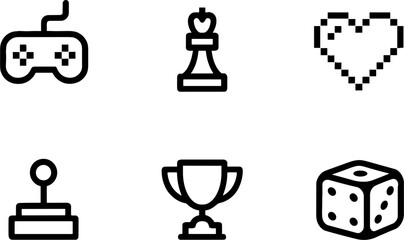 Gamings Set Controller Chess Trophy Heart Dice Joystick