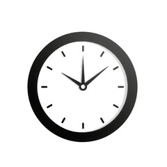 Minimalist clock face with thin hands indicating time isolated on a transparent background image