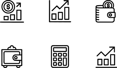 Financial Growths Set Including Wallet Calculator and Graphs