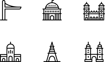 Obraz premium Architectural Landmarks Set for Travel and Design Projects