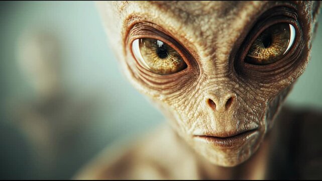 Extraterrestrial Being Observing with Curious Eyes