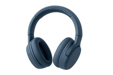 Blue wireless headphones delivering clear sound, enjoying music and audio entertainment, connecting to technology and media