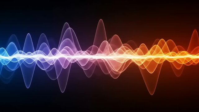 Colorful sound wave visualization representing audio frequency spectrum analysis.