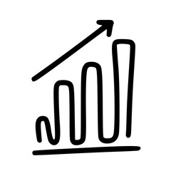 Growth chart upward arrow sketch illustration