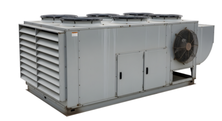 Industrial HVAC Air Handling Unit Large Metal Equipment with Fans in White Finish