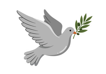 Obraz premium Dove with Olive Branch Symbolizing Peace and Hope.