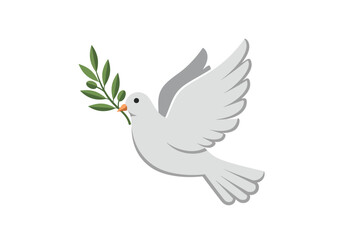 White Dove with Olive Branch Symbolizing Peace and Hope.