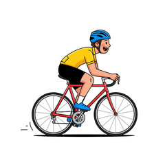 Obraz premium cyclist on a white background