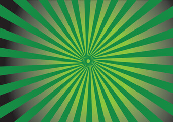 Green Abstract Sunburst Background with Radial Lines