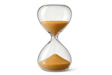 Hourglass with sand flowing, concept of time passing