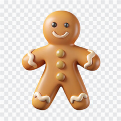 3D Lebkuchen Gingerbread Icon | German Christmas Cookie, Festive Sweet Treat