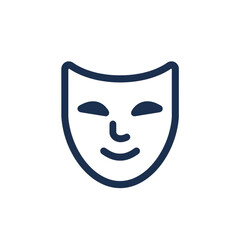 comedy and tragedy masks on white background