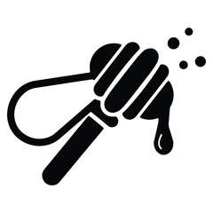 Obraz premium Honey dipper icon dripping honey vector illustration sweet concept
