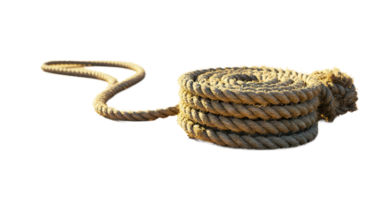Coiled rope isolated on transparent background