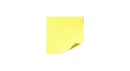 Yellow sticky note isolated on transparent background