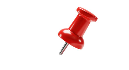 Red push pin isolated on transparent background