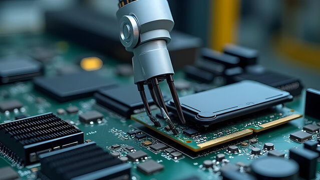 Cylindrical Robot Arm With Precision Tweezers Inserting Memory