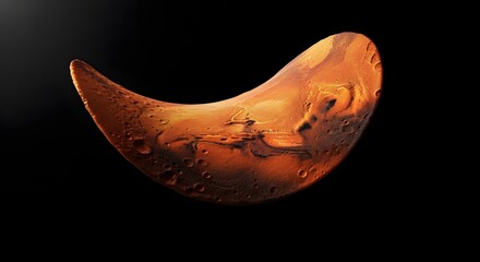 Potato Crisp Resembling Planet Mars with Craters, Studio Isolated